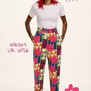 Lucy & Yak Multicolor Floral Geometric Trousers